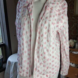 Berry ellen polka dot overshirt cotton M canadian made